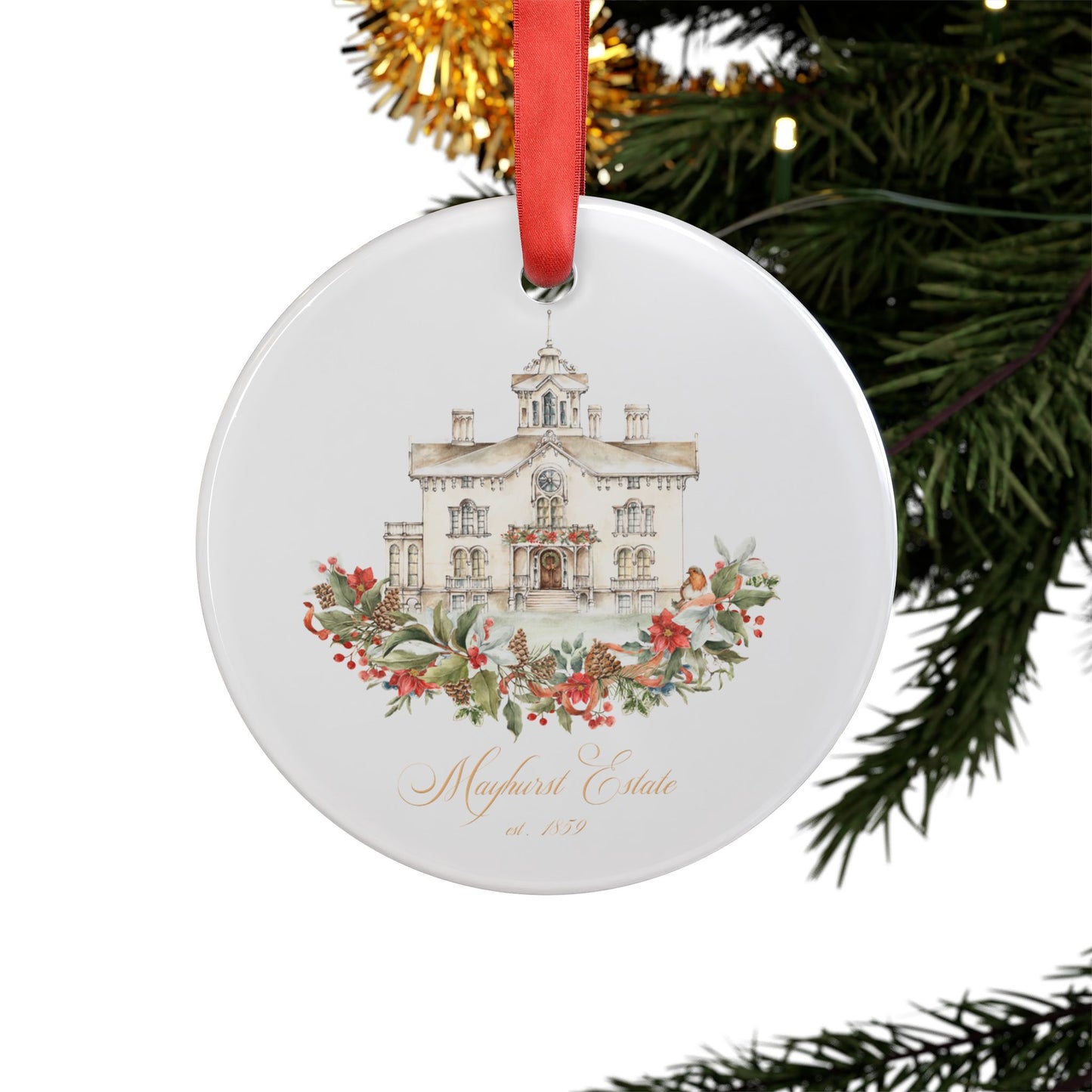 Acrylic Ornament with Ribbon