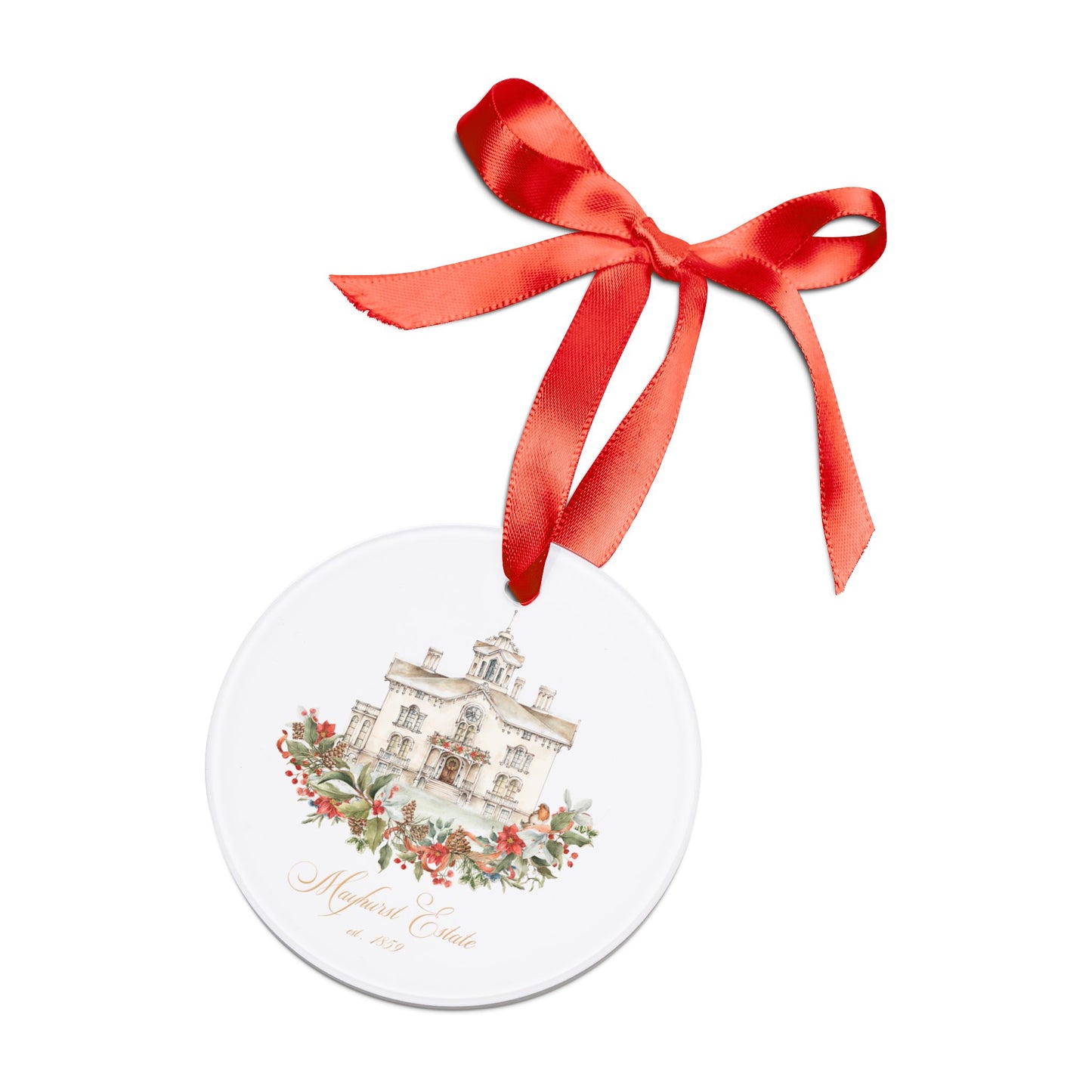 Acrylic Ornament with Ribbon