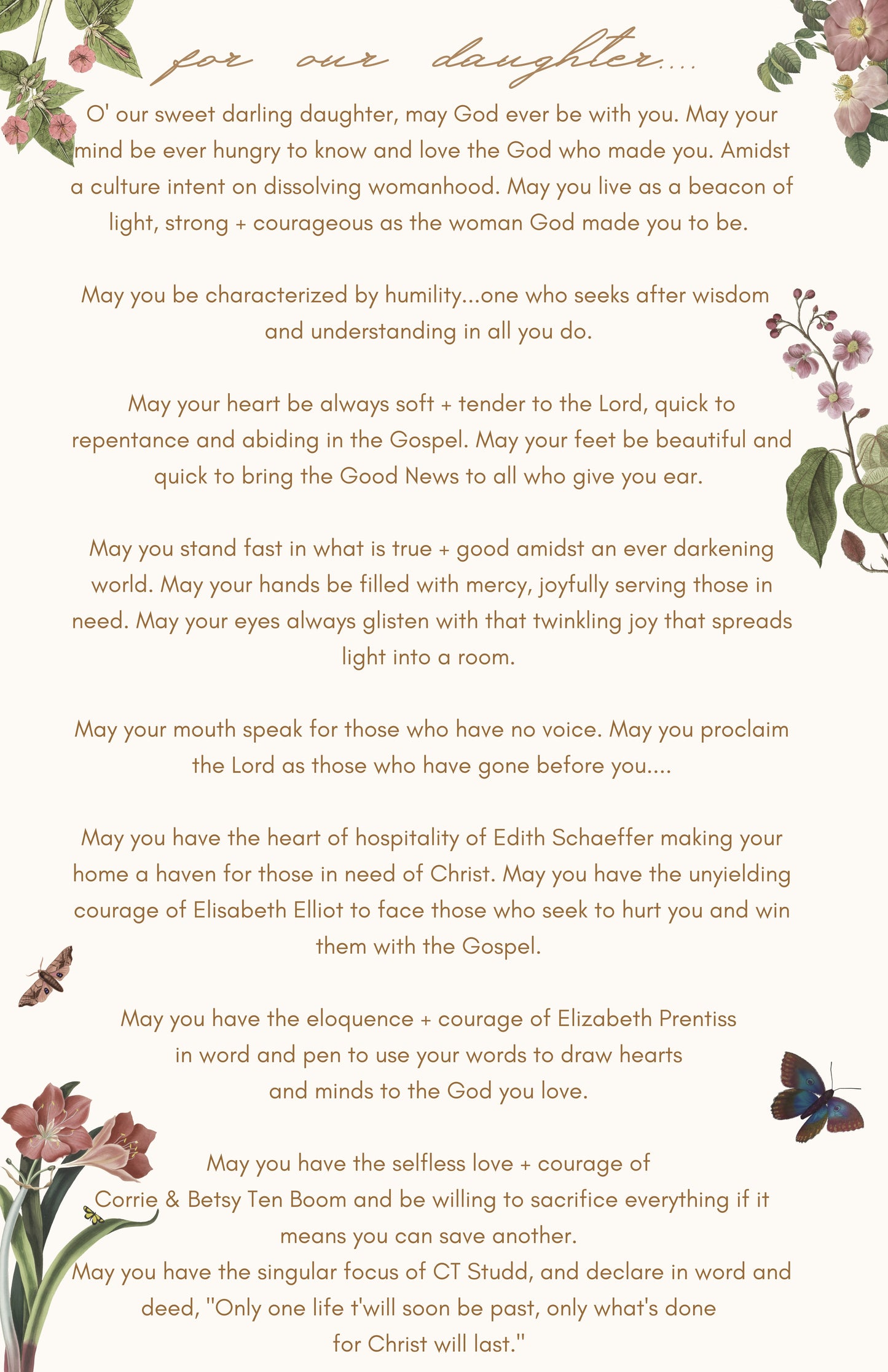 A daily prayer guide for daughter