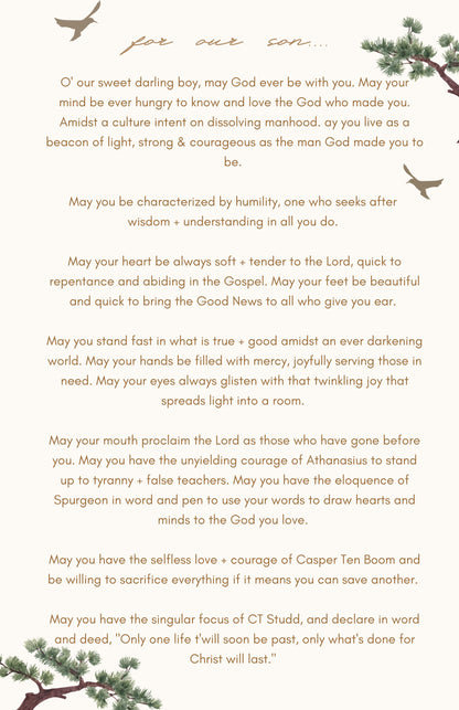 A daily prayer guide for sons