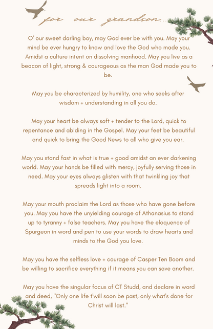 Printable: Head to Toe Prayer Guide for Sons & Daughters (UPDATE: NOW INCLUDES GRANDPARENT VERSION))