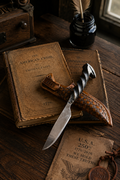 LINCOLN'S LIMITED EDITION AMERICA 250th KNIFE & LEATHER SHEATH SET