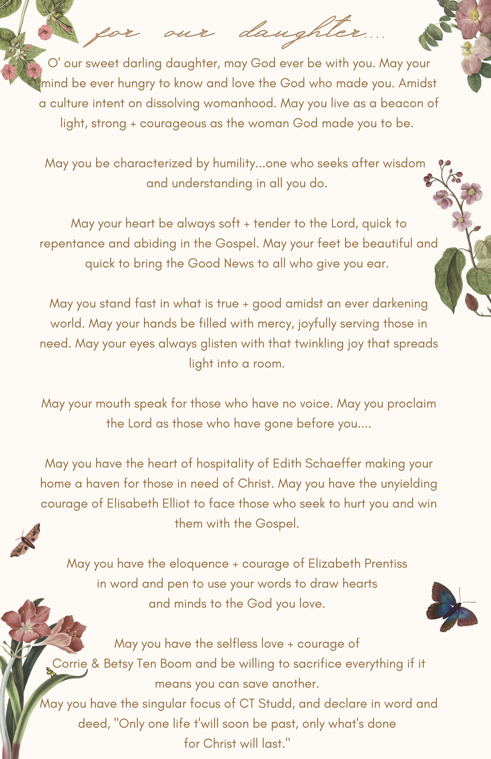 A daily prayer guide for daughter